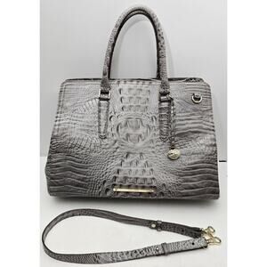 Brahmin Finley Carryall Oyster Grey Melbourne Large Shoulder/Satchel Bag
